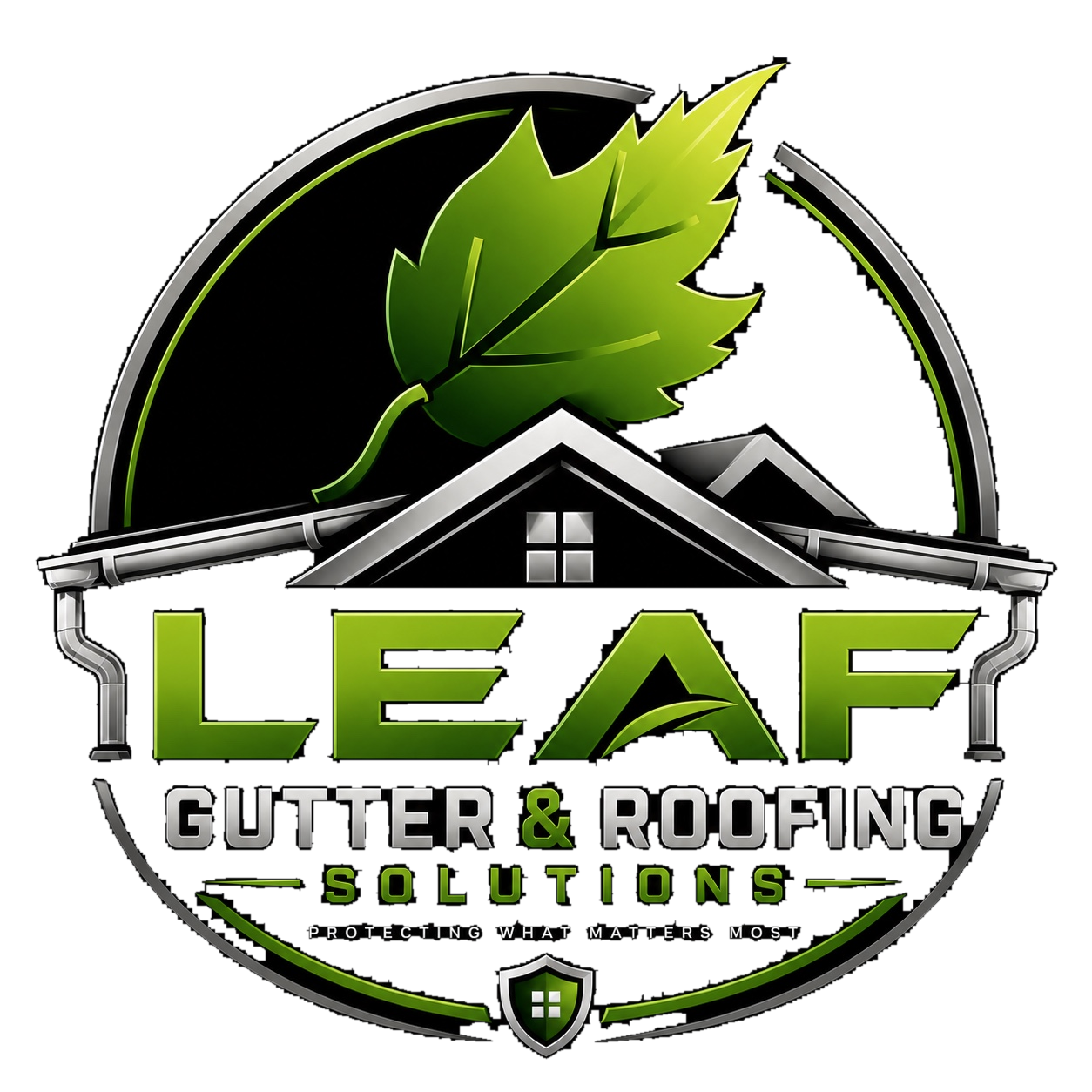 Leaf Gutter and Roofing Solutions logo